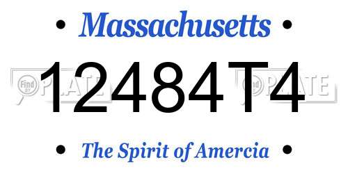 12484T4 Massachusetts License Plate