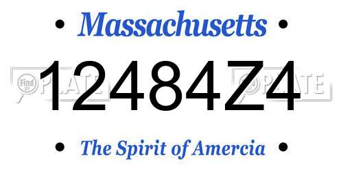 12484Z4 Massachusetts License Plate