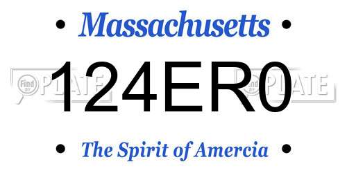 124ER0 Massachusetts License Plate