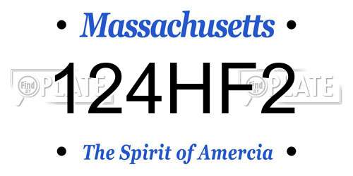 124HF2 Massachusetts License Plate