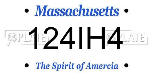 124IH4 Massachusetts License Plate