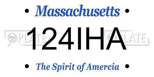 124IHA Massachusetts License Plate