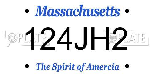 124JH2 Massachusetts License Plate