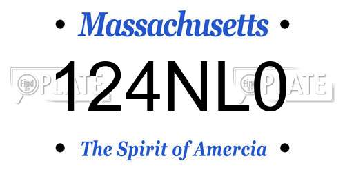 124NL0 Massachusetts License Plate