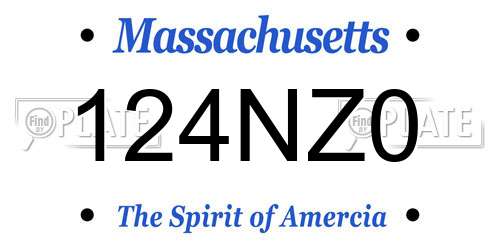 124NZ0 Massachusetts License Plate