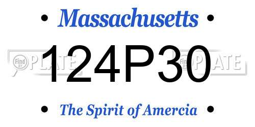 124P30 Massachusetts License Plate