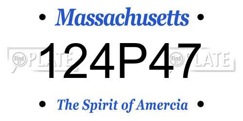 124P47 Massachusetts License Plate