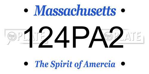124PA2 Massachusetts License Plate