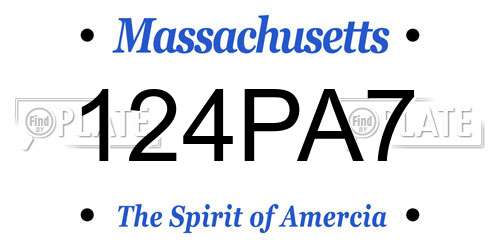 124PA7 Massachusetts License Plate