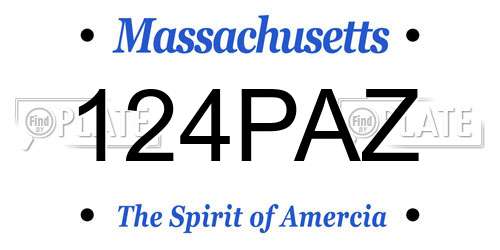 124PAZ Massachusetts License Plate