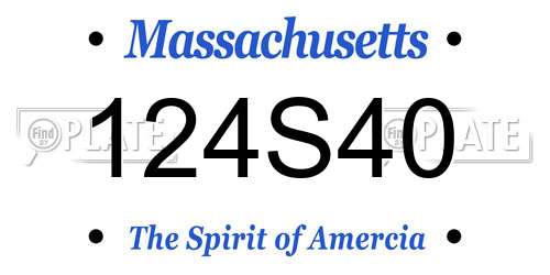 124S40 Massachusetts License Plate