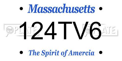 124TV6 Massachusetts License Plate