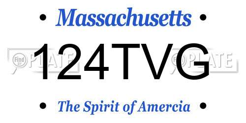 124TVG Massachusetts License Plate