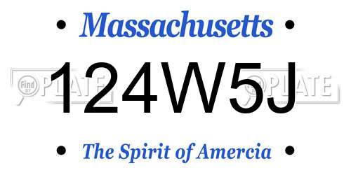 124W5J Massachusetts License Plate