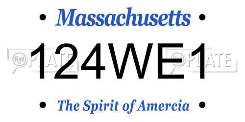 124WE1 Massachusetts License Plate
