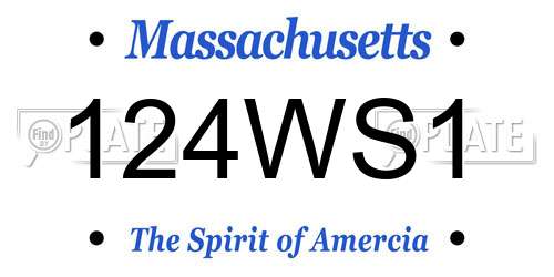 124WS1 Massachusetts License Plate
