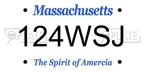 124WSJ Massachusetts License Plate