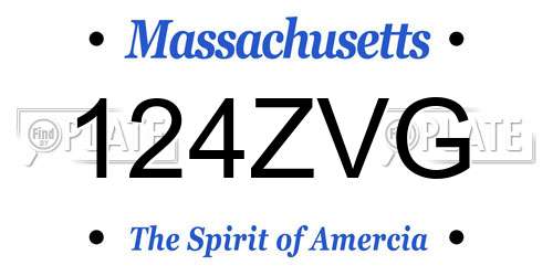 124ZVG Massachusetts License Plate