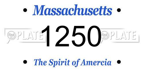 1250 Massachusetts License Plate