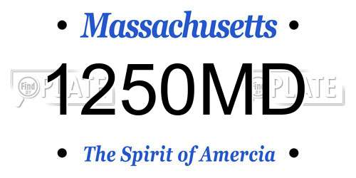 1250MD Massachusetts License Plate