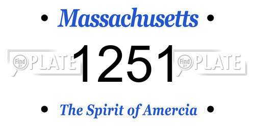 1251 Massachusetts License Plate