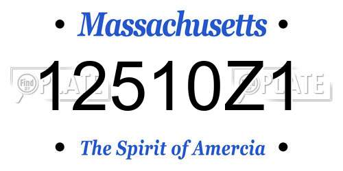 12510Z1 Massachusetts License Plate