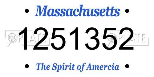 1251352 Massachusetts License Plate