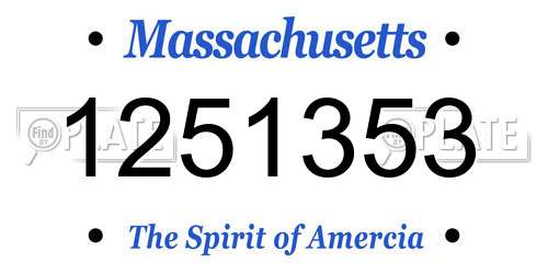1251353 Massachusetts License Plate