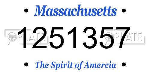 1251357 Massachusetts License Plate