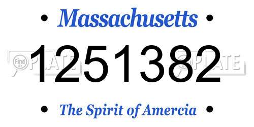 1251382 Massachusetts License Plate