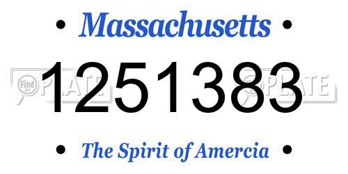 1251383 Massachusetts License Plate