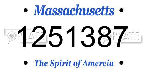 1251387 Massachusetts License Plate