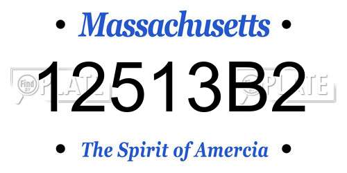 12513B2 Massachusetts License Plate