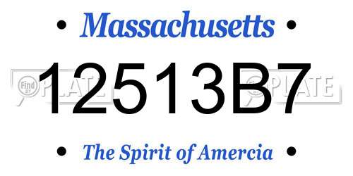 12513B7 Massachusetts License Plate