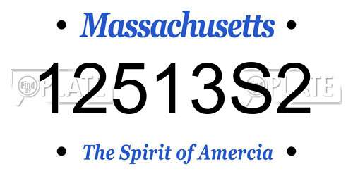 12513S2 Massachusetts License Plate