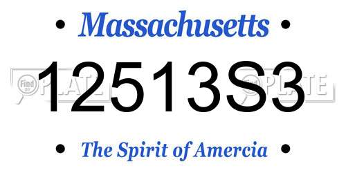 12513S3 Massachusetts License Plate