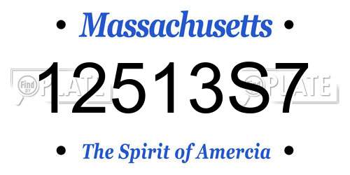 12513S7 Massachusetts License Plate