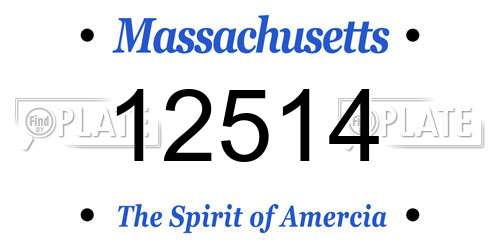 12514 Massachusetts License Plate