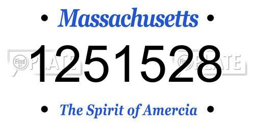 1251528 Massachusetts License Plate