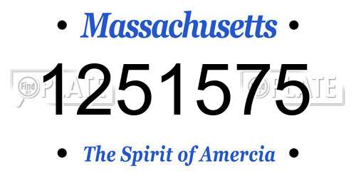 1251575 Massachusetts License Plate