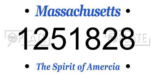 1251828 Massachusetts License Plate