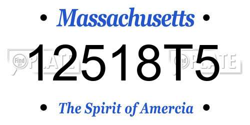 12518T5 Massachusetts License Plate