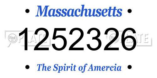 1252326 Massachusetts License Plate