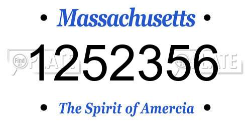 1252356 Massachusetts License Plate