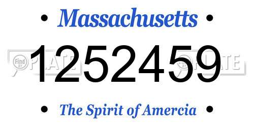 1252459 Massachusetts License Plate