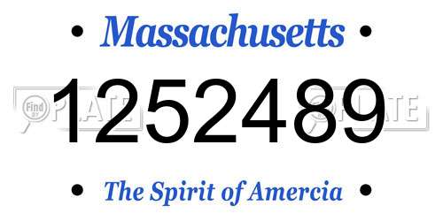 1252489 Massachusetts License Plate
