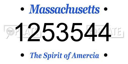 1253544 Massachusetts License Plate
