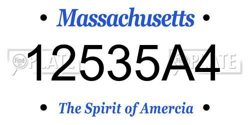 12535A4 Massachusetts License Plate