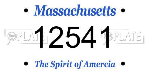 12541 Massachusetts License Plate
