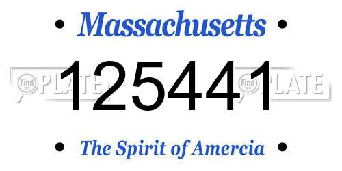 125441 Massachusetts License Plate